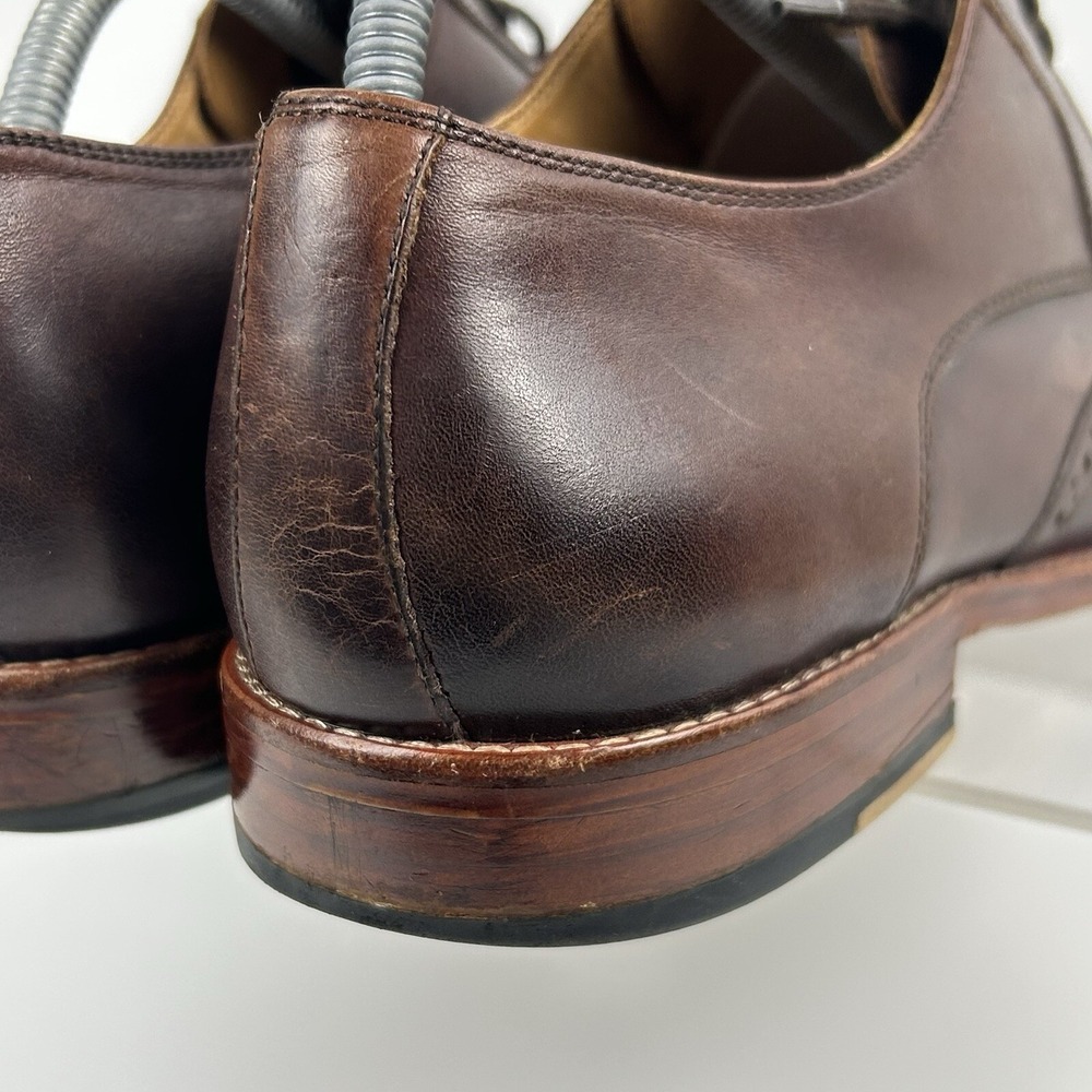 WARFIELD & GRAND Mens Size 10 Wingtip Brogue Oxford Dress Shoes Brown Leather - Picture 12 of 16